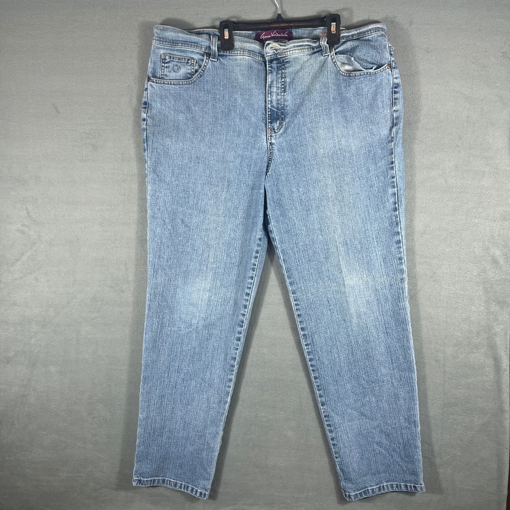 Gloria Vanderbilt Womens Jeans 18W Blue Straight Leg Mid Rise Vintage Y2K Denim